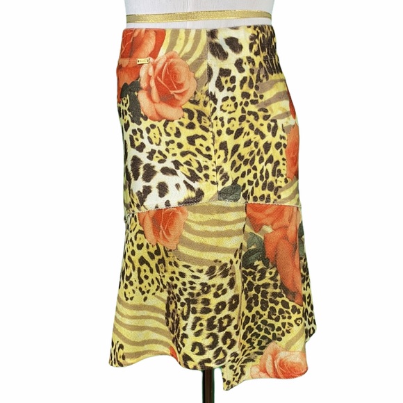 St. John Sport Floral Asymmetrical Knit Skirt - Picture 11 of 15